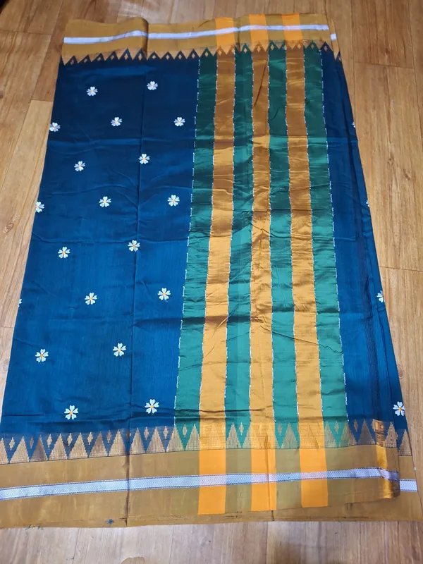 Deeksha_Cotton_|_Meenakshi_Teal_green_acralic_cotton_hand_embrodary_flowers_work_saree_for_women_-_Quality_product