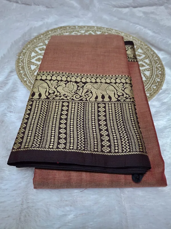 Dusty_Rose_Soundarya_Collection_Narayanpreth_CottonMasarasaised__Saree_And_Kalamkari_1_Meter_Matching_Blouse_Free_For_Women
