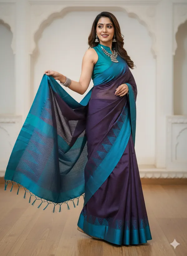 Brinjal_with_teal_venkatagiri_pure_cotton_saree.