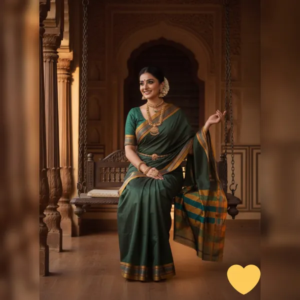 Moss_Mehandi_Sumati_Paras_Border_Cotton_Saree