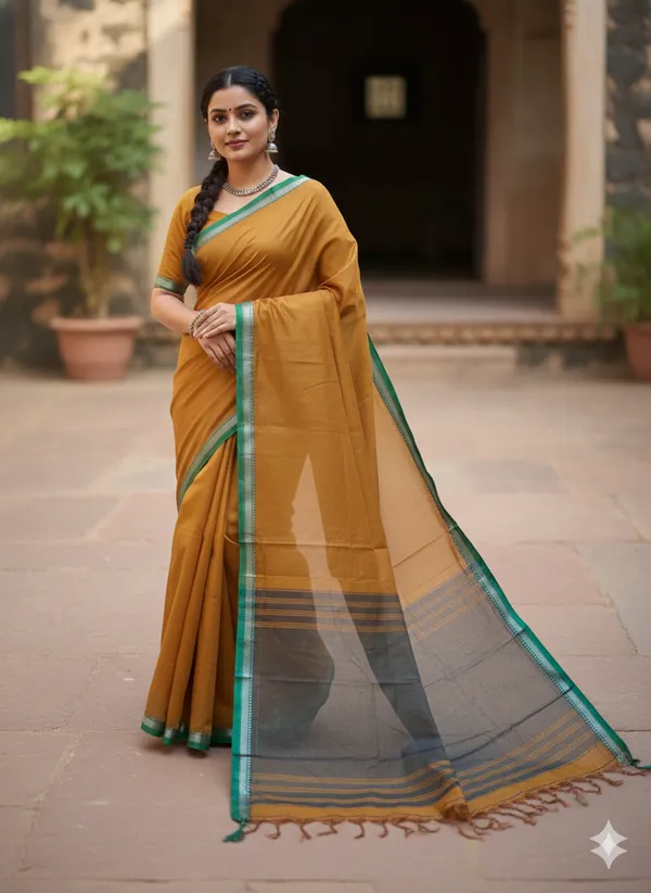 Haladi_yellow_Gouthami_pure_narayanpeth_cotton_masarasaised_saree