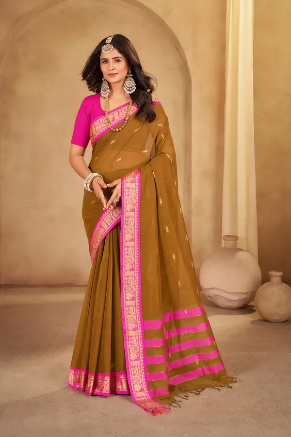 Wooden_Brown_Sindoor_Collection_Pure_Cotton_Saree