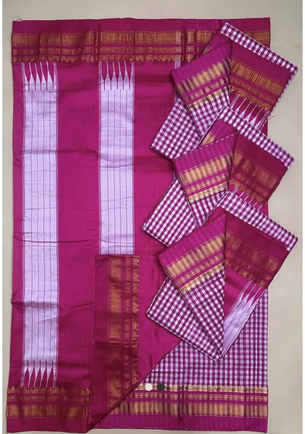 Small_Check_Cotton_Silk_Saree_Tope_Teni_Pallu_-_Original_Quality