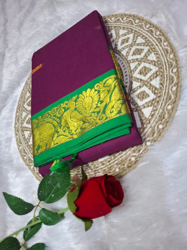 Magenta_Komal_Collection_Pure_Cotton_Saree