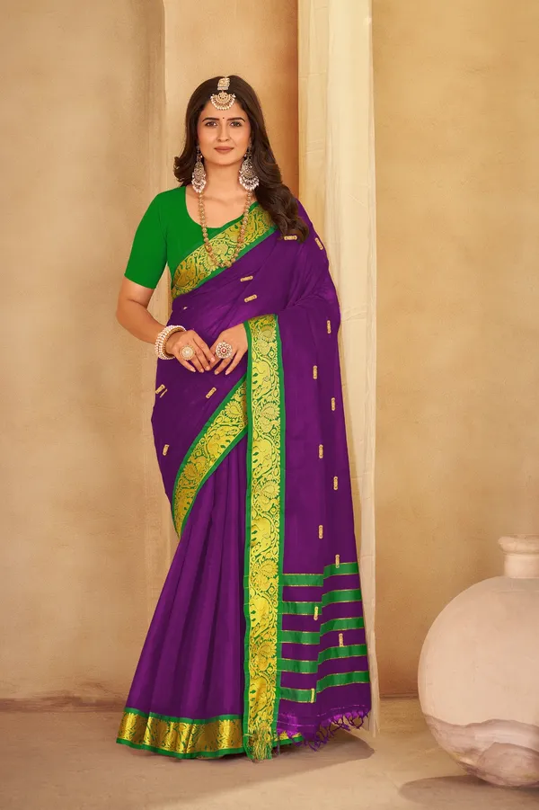 Magenta_Komal_Collection_Pure_Cotton_Saree