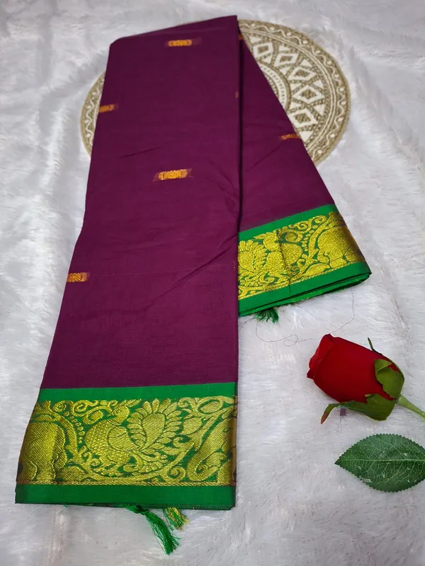 Magenta_Komal_Collection_Pure_Cotton_Saree
