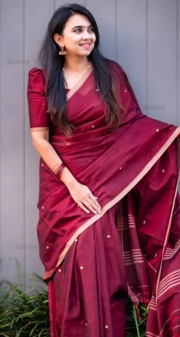 Lyla_-_Narayanpeth_cotton_masarasaised_over_butties_saree_with_running_blouse.__