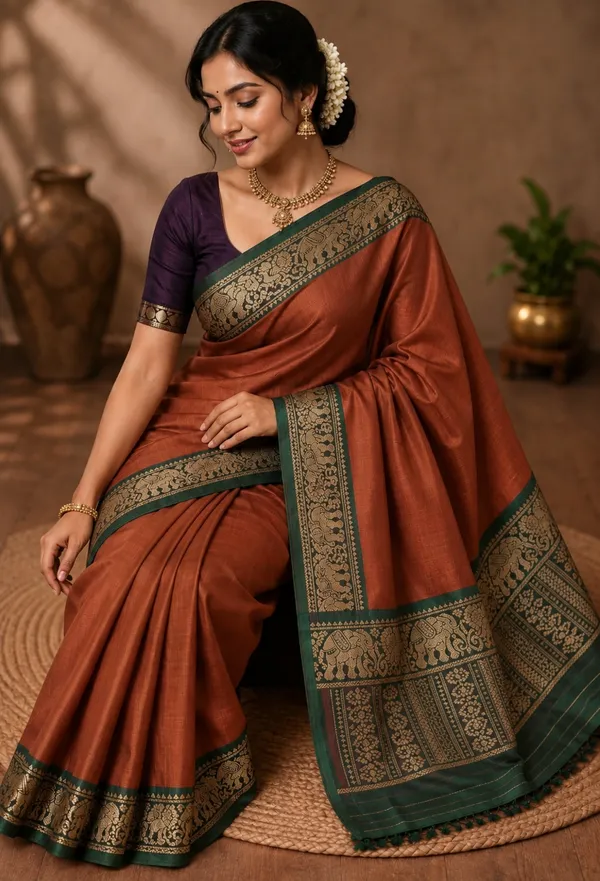 Orrange_poppy_soundarya_narayanpeth_cotton_masarasaised_saree