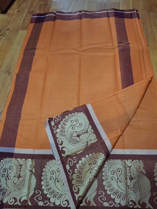 Musturd_Bown_Chettinadu_Pure_Cotton_With_Kalamkari_1_Meter_Blouse_Free_For_Women