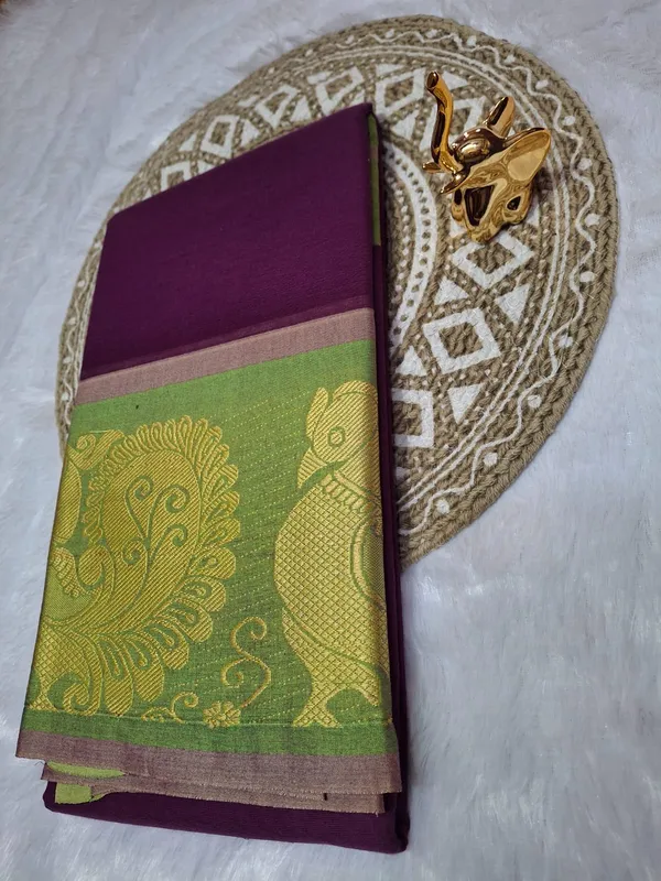 Purple_Magenta_Chettinadu_Pure_Cotton_Saree_With_Kalamkari_1_Meter_Blouse_Free_For_Women