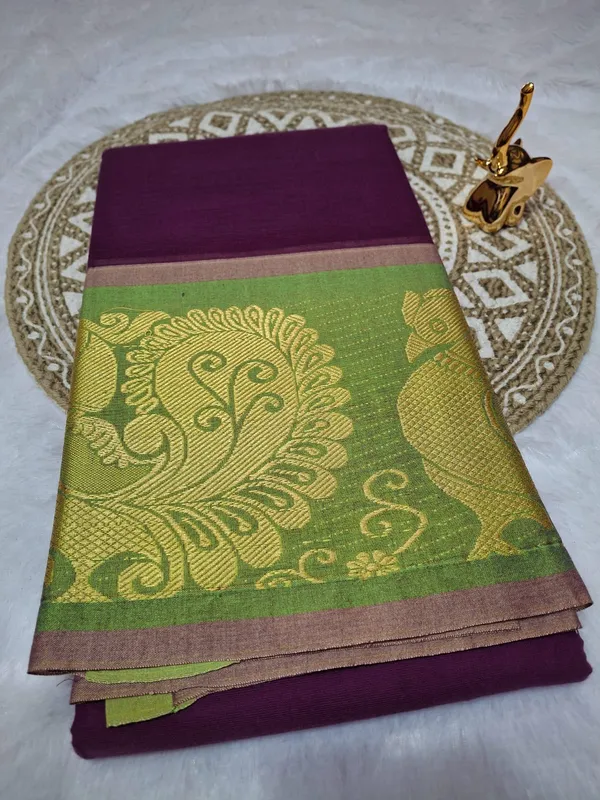 Purple_Magenta_Chettinadu_Pure_Cotton_Saree_With_Kalamkari_1_Meter_Blouse_Free_For_Women