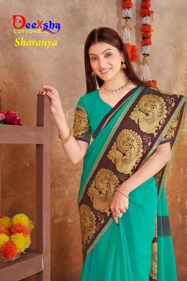 Rexona_Green_Chettinadu_Cotton_With_Kalamkari_1_Meter_Blouse_Free_For_Women