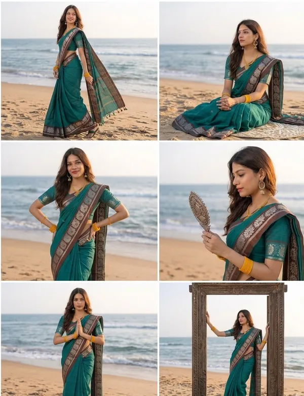 Teal_with_contrast_border_and_chitt_pallu_with_contrast_adya_pure_cotton_saree.