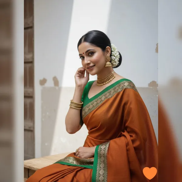 Rust_Brown_Gopika_Narayanpet_CottonMasarasaised__Saree_And_Kalamkari_1_Meter_Matching_Blouse_Free_For_Women