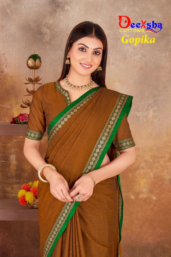 Wooden_Brown_Gopika_Narayanpet_Cotton_Masarasaised__And_Kalamkari_1_Meter_Matching_Blouse_Free_For_Women