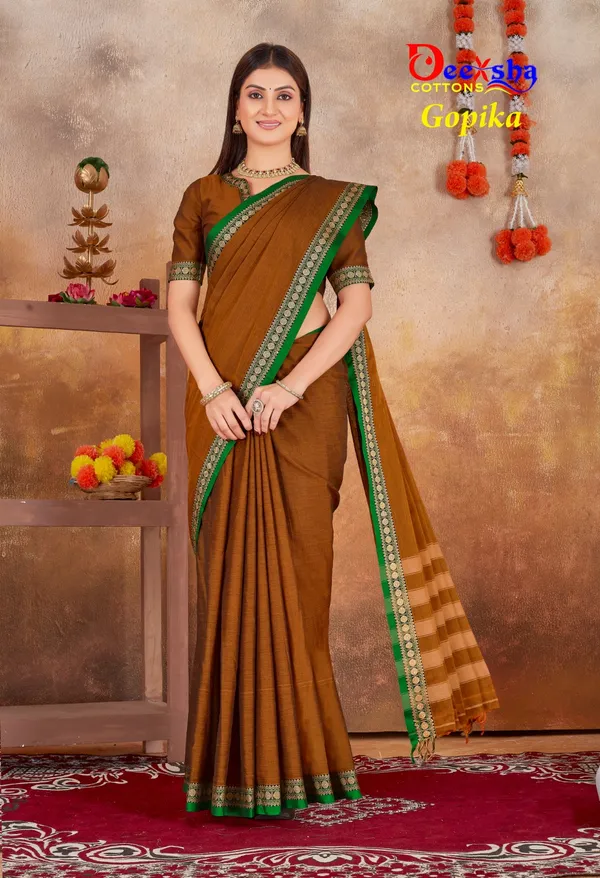 Wooden_Brown_Gopika_Narayanpet_Cotton_Masarasaised__And_Kalamkari_1_Meter_Matching_Blouse_Free_For_Women