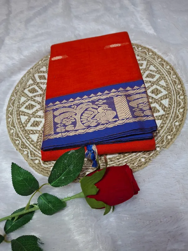Orange_Sindoor_Collection_Pure_Cotton_Saree