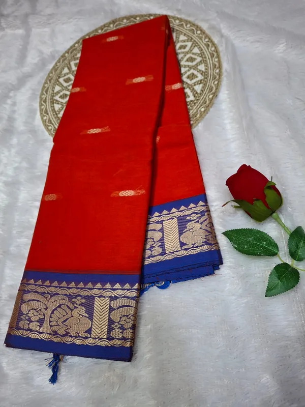 Orange_Sindoor_Collection_Pure_Cotton_Saree