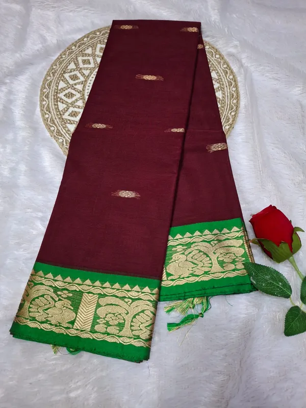 Maroon_Sindoor_Collection_Pure_Cotton_Saree
