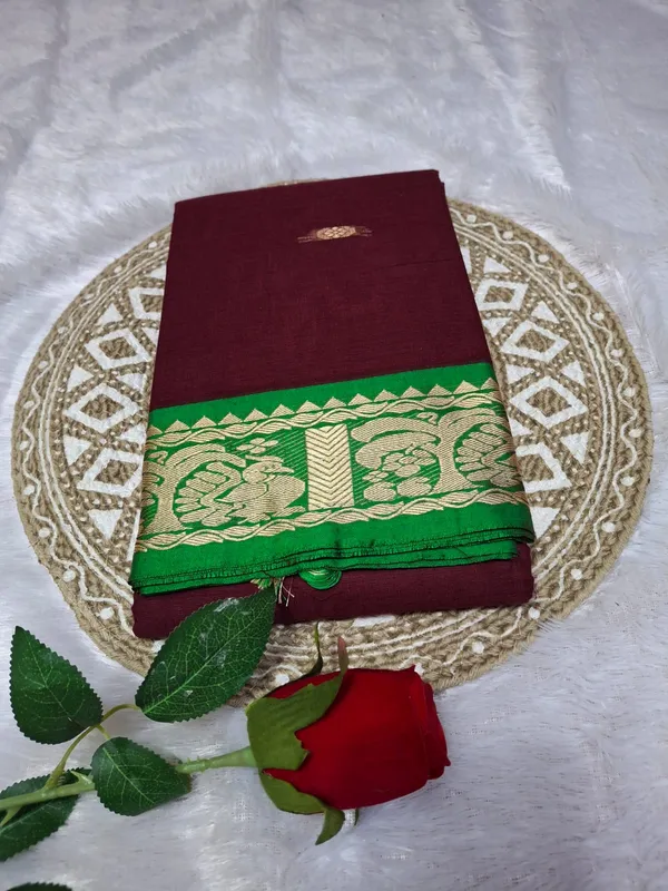 Maroon_Sindoor_Collection_Pure_Cotton_Saree