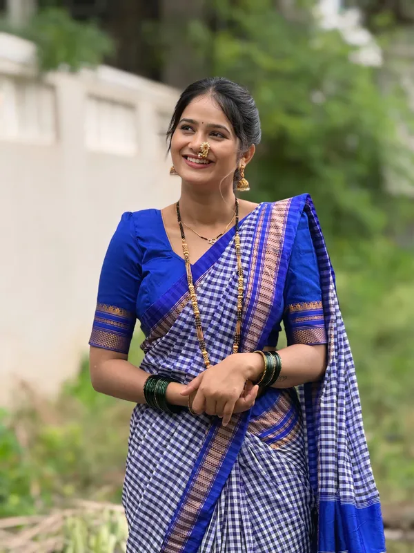 Small_Check_Cotton_Silk_Saree_Tope_Teni_Pallu_-_Original_Quality