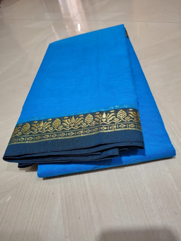 Tulasi_-_Chettindu_pure_cotton_saree_dark_ananda_with_jari_border_with_running_blouse_saree.