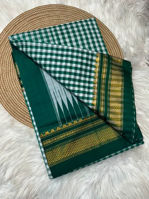 Small_Checks_ilakal__Cotton_silk_saree__tope_teni_pallu_-_original_quality_