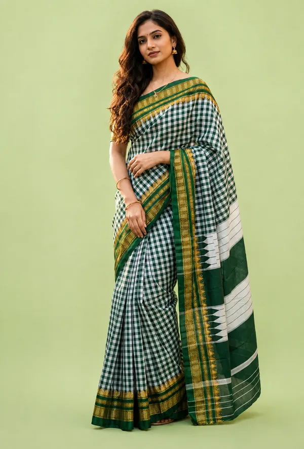 Small_Checks_ilakal__Cotton_silk_saree__tope_teni_pallu_-_original_quality_