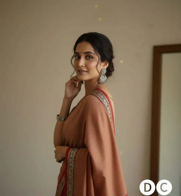 Peach_Maroon_Kalyani_Narayan_Peth_Masarasaised__Cotton_With_Kalamkari_1_Meter_Matching_Blouse_Free_For_Women