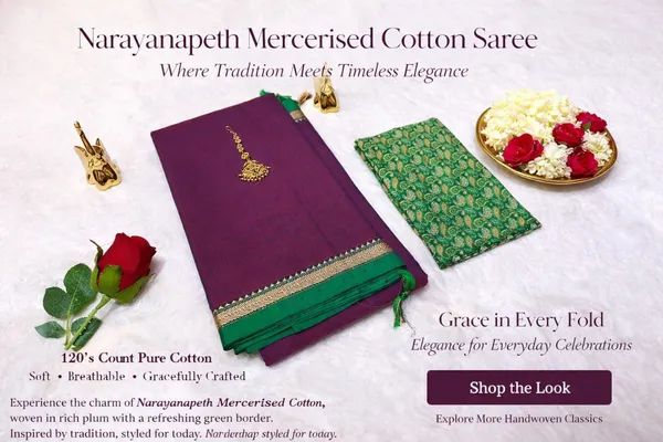 Purple_Mejenta_Gouthami_Narayanpet_CottonMasarasaised__And_Kalamkari_1_Meter_Matching_Blouse_Free_For_Women