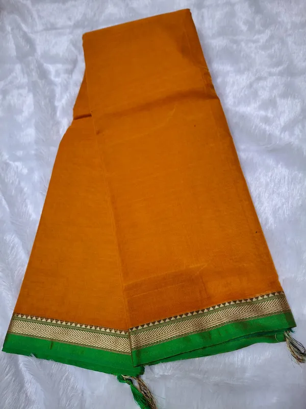 Golden_Yellow_Gouthami_NarayanpethMasarasaised__Cotton_Saree_With_Kalamkari_1_Meter_Blouse_Free_For_Women