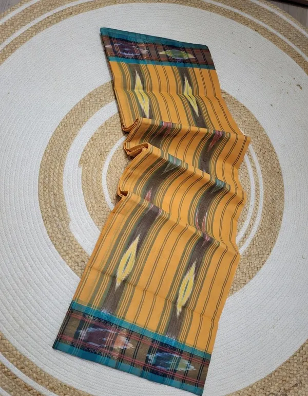 Haladi_yellow_pure_cotton_kochampallu_chettinadu_saree