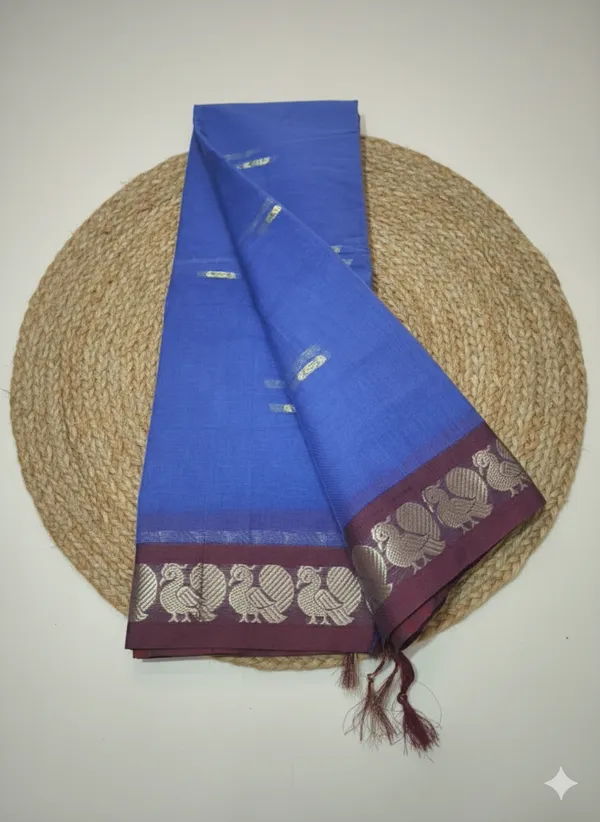 Levender_dark_with_maroon_border_pure_cotton_saree.