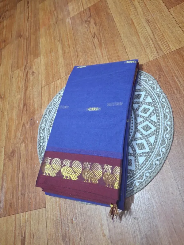 Levender_dark_with_maroon_border_pure_cotton_saree.