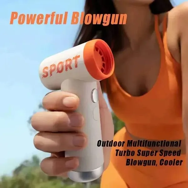 White_And_Orange_Portable_Rechargeable_Hand_Fan