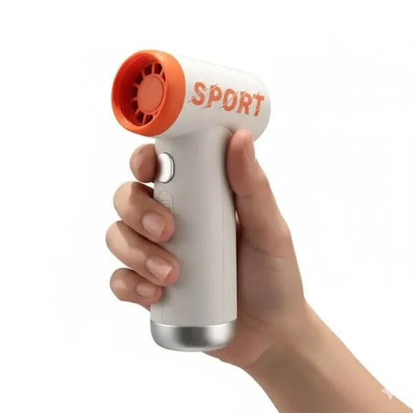 White_And_Orange_Portable_Rechargeable_Hand_Fan