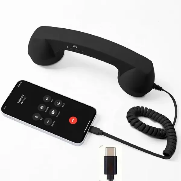Black_Usb_Wired_Telephone_Handset_With_Dial_Pad