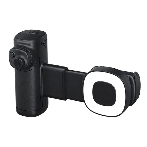 Black_Mobile_Phone_Camera_Grip_With_Ring_Light_And_Wireless_Remote