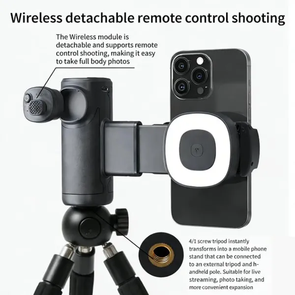 Black_Mobile_Phone_Camera_Grip_With_Ring_Light_And_Wireless_Remote