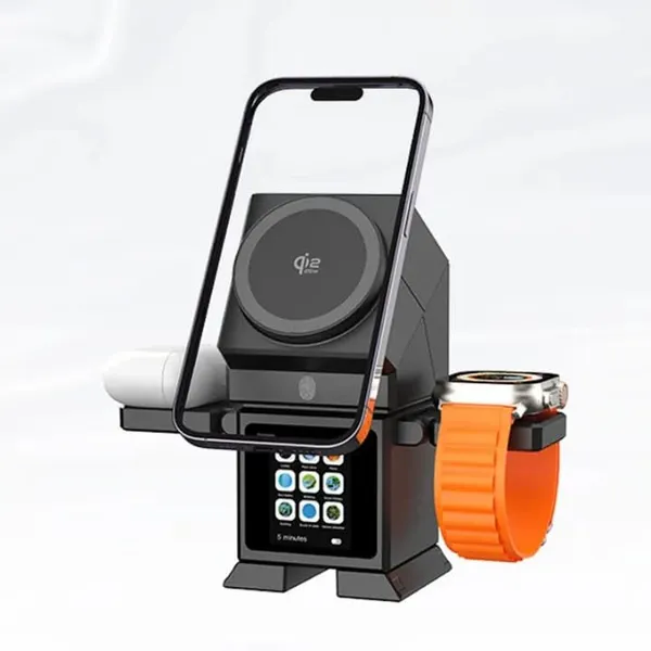 Silver_Robot_Wireless_Charger_Dock_Stand_With_Speaker