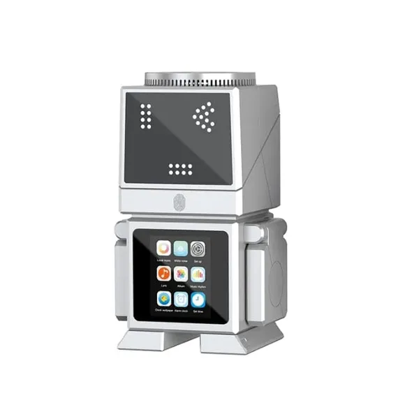 Silver_Robot_Wireless_Charger_Dock_Stand_With_Speaker