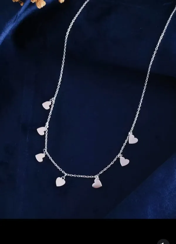 925_Silver_Jewellery_Silver_Heart_Charm_Delicate_Chain_Necklace_For_Women