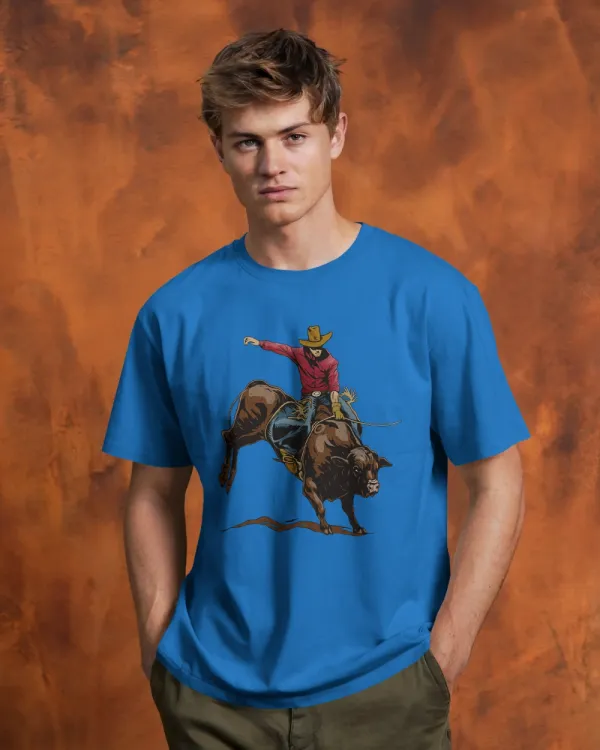 Blue_Cotton_Rough_&_Reckless_Cowboy_Bull_Ride_Tee