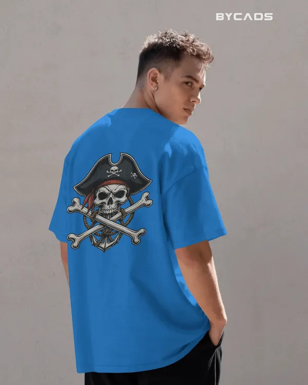 Blue_Cotton_Crossbones_Pirate_Skull_Oversized_T-Shirt_|_Street_Series_Drop