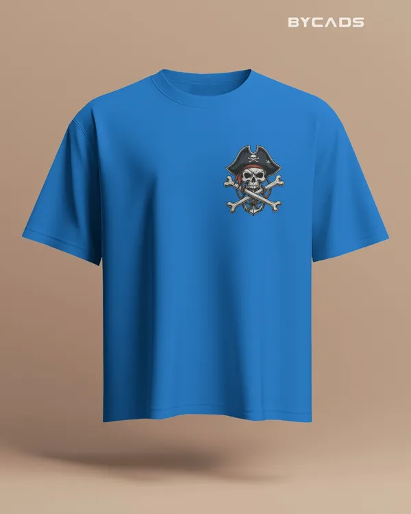 Blue_Cotton_Crossbones_Pirate_Skull_Oversized_T-Shirt_|_Street_Series_Drop
