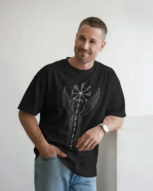 Black_Cotton_Runic_Wings_Oversized_T-Shirt_|_Norse_Symbolic_Streetwear