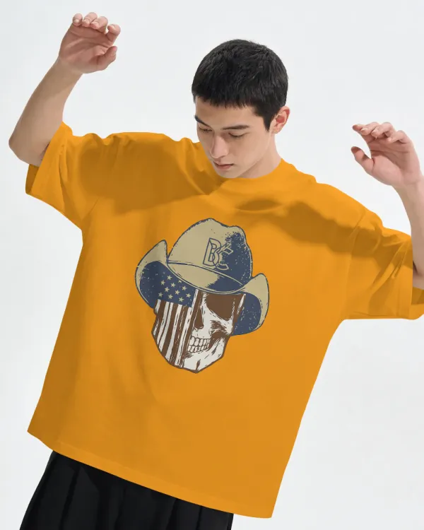 Yellow_Cotton_Cowboy_Skull_Oversized_T-Shirt_|_Grunge_Western_Graphic