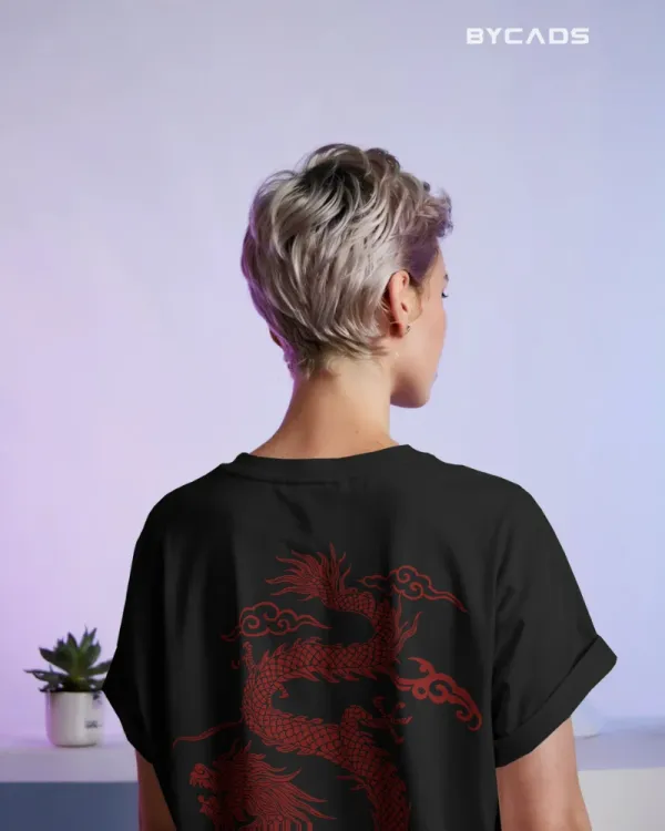 Black_Cotton_Unique_Red_Dragon_|_Oversized_Urban_Warrior_T-Shirt