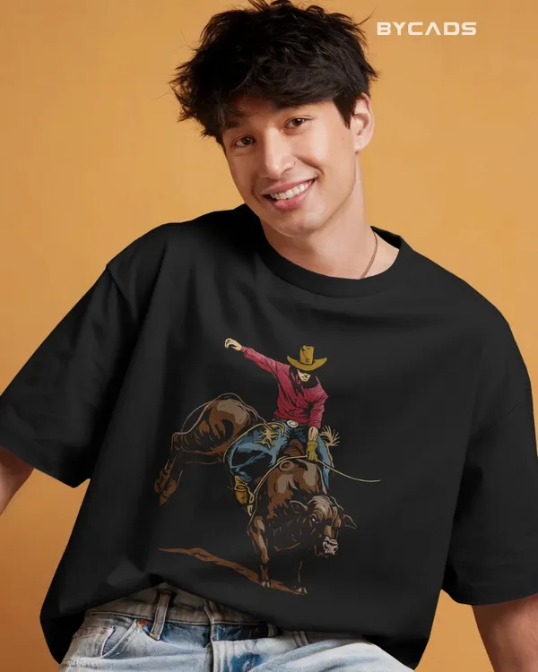 Black_Cotton_Rough_&_Reckless_Cowboy_Bull_Ride_Tee