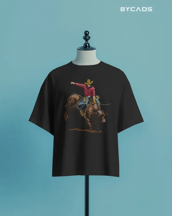 Black_Cotton_Rough_&_Reckless_Cowboy_Bull_Ride_Tee